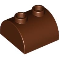 Lego kostka (kostička) 2x2 půlkulatá nahoře, červeno hnědá (4618542, 4211321)